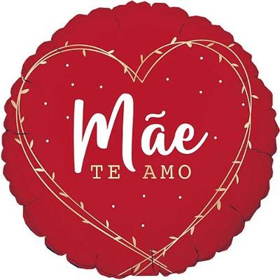 Balão Metalizado Redondo Mãe Te Amo 18 - 1 Un