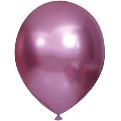 Balão Cromado Redondo 5 Liso Rosa - 25 Un