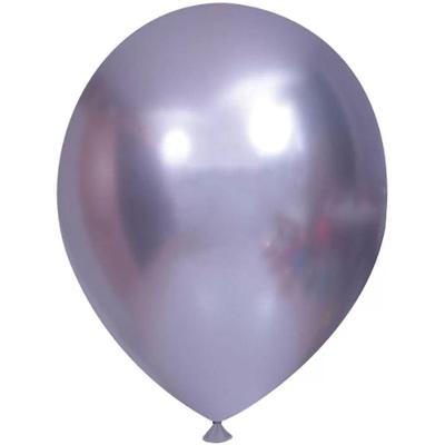 Balão Cromado Redondo 5 Liso Prata - 25 Un