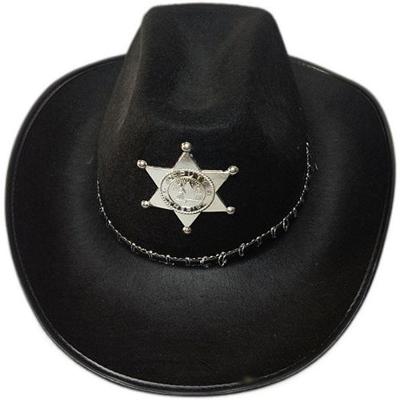 Chapéu Em Feltro Tipo Cowboy Xerife - Para Festas