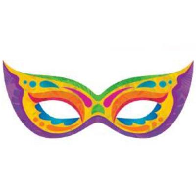 Painel Impresso Máscara De Carnaval Vermelha Para Decoração De Salão 56cm