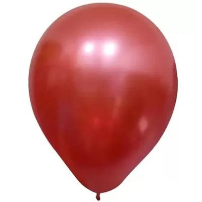 Balão Cromado Redondo 5 Liso Vermelho - 25 Un