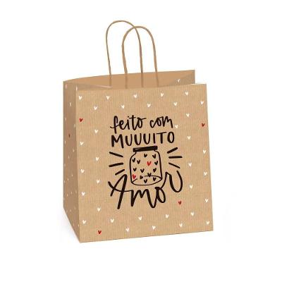 Sacola De Papel Para 1 Meio Ovo 350g 27,5x22x16cm Kraft Doçura - 10 Un