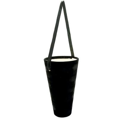 Caixa Cilíndrica Acabamento Em Veludo Liso 14,5x8x25,5cm Preto - 1 Un