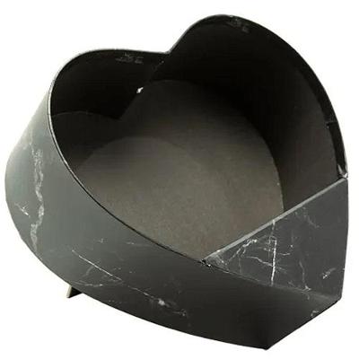 Caixa Coração De Papel Liso 25x23,5x9cm Preto - 1 Un