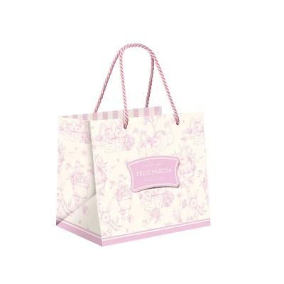 Sacola Premium Para Um Meio Ovo Clássico Francês Rosa M 30x26x14cm - 10 Un