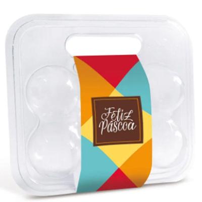 Maleta Para 6 Ovos Transparente Com Cinta 16,5x15,3x6,8cm Douce - 10 Un