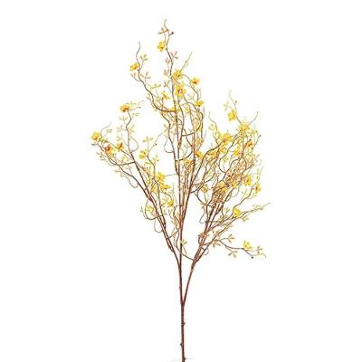 Flores Decorativas Permanentes - Flor De Ameixa X18 70cm Amarelo - 6 Hastes