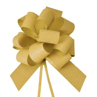 Laço Pronto Glitter 18mm Liso Ouro - 10 Un