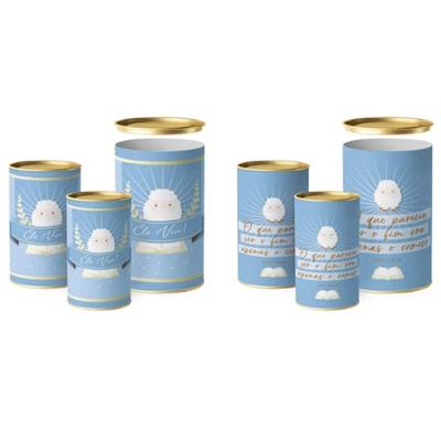 Lata Para Ovo Rígida 500g Páscoa Cordeirinho Composê 12,5x22cm - 12 Un