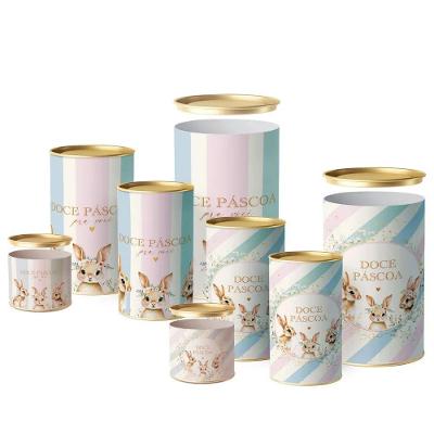 Lata Para Doces Rígida Doce Páscoa Composê 10x7cm - 12 Un