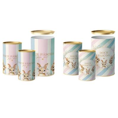 Lata Para Ovo Rígida 500g Páscoa Doce Composê 12,5x22cm - 12 Un