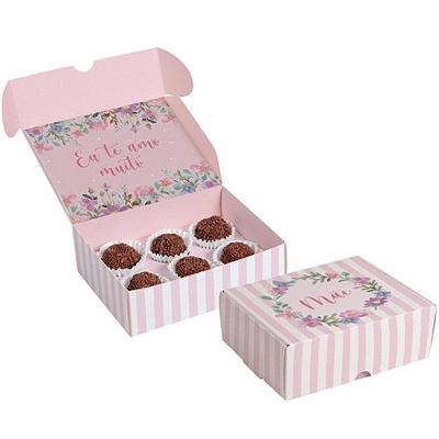 Kit Caixa Para 6 Brigadeiros-bombons Melhor Mãe 13x10,6x4,5cm - 10 Un