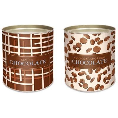 Lata Para Ovo Rígida 500g Páscoa Cobertura Composê 12,5x22cm - 12 Un