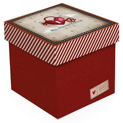 Kit Caixa Cubo Amor Real G 17x17x17cm - 10 Un