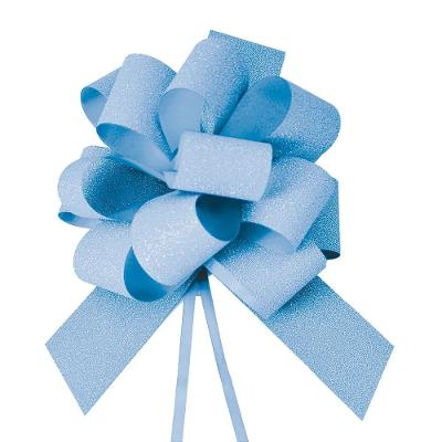 Laço Pronto Glitter 18mm Liso Azul - 10 Un