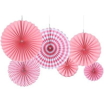 Kit Enfeite De Papel Composê Rosa Bebê - 6 Peças