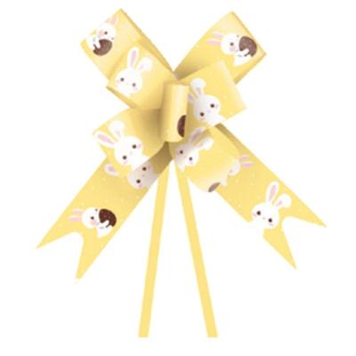 Laço Pronto Estampado Pompom Amarelo 18mm - 10 Un
