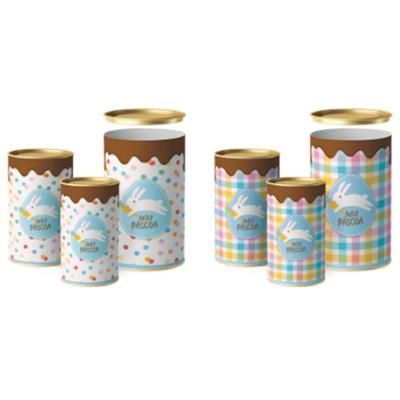 Lata Para Ovo Rígida 250g Páscoa Jump Composê 9x16,5cm - 12 Un