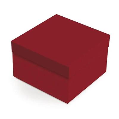 Kit Caixa Quadrada Cabernet P 20x20x10cm Vermelho - 10 Un