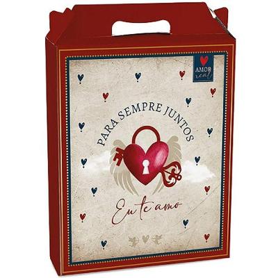 Kit Caixa Maleta Retangular Vertical Amor Real G 21x7,5x26cm - 10 Un