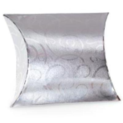 Kit Mini Caixa Almofada Glamour Prata P 8x2,4x7,5cm - 100 Un