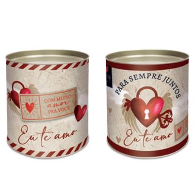Kit Lata Para Doces Rígida Amor Real Composê 9x11cm - 12 Un