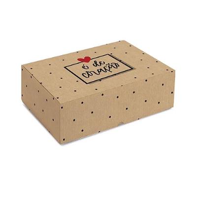 Kit Caixa Retangular Realce é De Coração M 25x17x8,5cm - 10 Un