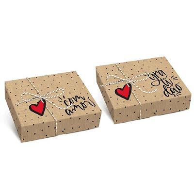 Kit Caixa Retangular Tampa Fundo Kit Fechamento Mensagens M 25x20x5cm - 10 Un