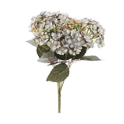 Flores Decorativas Permanentes - Hortênsias X196 41cm Azul - 1 Buquê