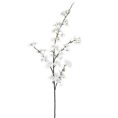 Flores Decorativas Permanentes - Flor De Cerejeira 1,05 Metros Branco - 6 Hastes