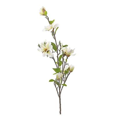 Flores Decorativas Permanentes - Magnólias X8 1,32 Metros Branco - 1 Haste
