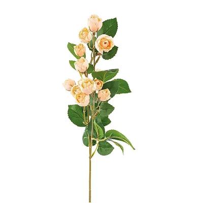 Flores Decorativas Permanentes - Haste De Rosas X15 70cm Salmão - 6 Hastes