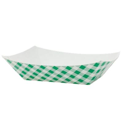 Bandeja De Papel Dobrável Xadrez Junina 14,5cm Verde - 10 Un