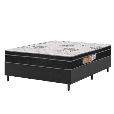 Cama Box Casal Colchão Espuma 138x188x63cm Orthoface Grafite Polar