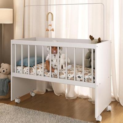 Berço Reborn Com Colchão Incluso E Rodízios Multimóveis Mp4382c Branco