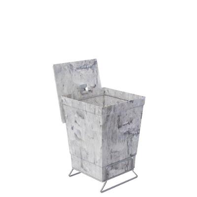 Lixeira Para Banheiro De Plástico Com Suporte Apoio - Stolf Mármore Branco