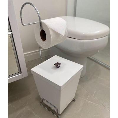 Kit 2 Lixeiras Com Suporte De Papel Higiênico - Stolf Areia-branco