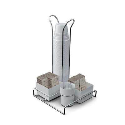 Suporte De Mesa Para Sachê Com Porta Copos - Stolf Branco