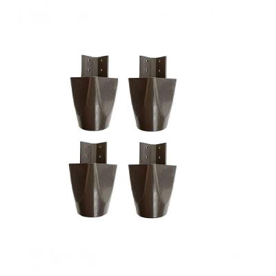 Kit Com 4 Pés Para Multiusos Guarda Roupas 7cm Mari Café