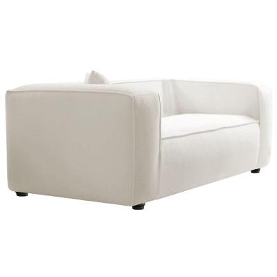 Poltrona Decorativa Escritório Orgânico Cecília Bouclé - Amarena Móveis Cor Branco