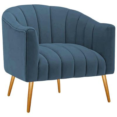 Poltrona Decorativa Sala De Estar Recepção Senna Linho - Amarena Móveis Cor Azul Royal