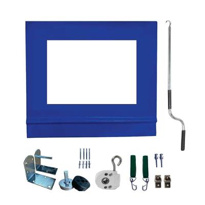 Toldo Cortina Azul C/ Visor - 3,70m X 2,30m - Kit Completo