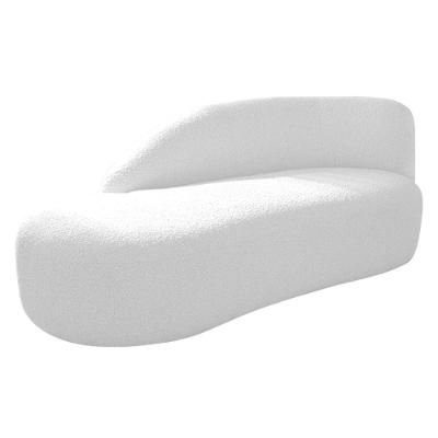 Divã Recamier Curvo Luna 140cm Lado Esquerdo Suede - Amarena Móveis Cor Branco