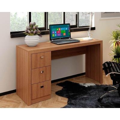 Mesa De Computador Me4102 3 Gavetas Amêndoa - Tecno Mobili