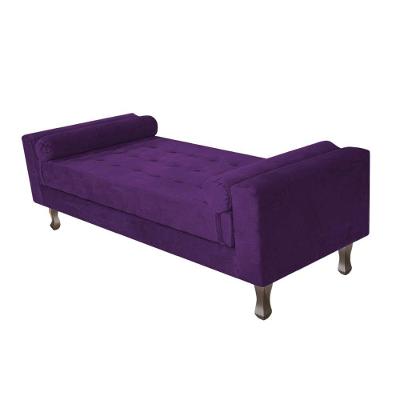Recamier Baú Félix King Size 195 Cm Suede - Amarena Móveis Cor Roxo