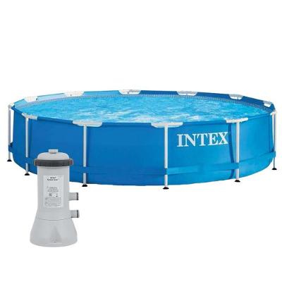 Piscina Estrutural 6.503l Azul Bomba Filtrante 220v Intex