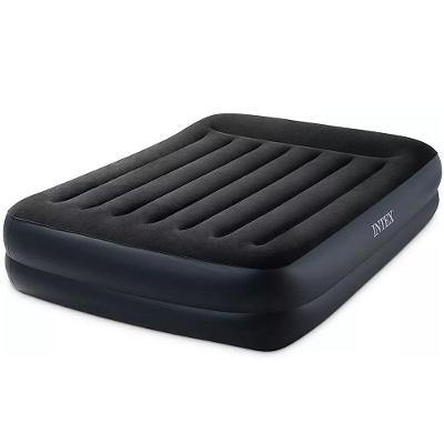 Colchão Inflável Casal Dura Beam Raised Preto Com Bomba Elétrica 220v