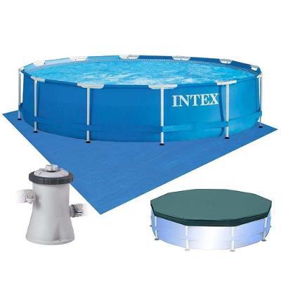 Piscina 4.485 Litros Estrutural Azul Capa Bomba Filtrante 220v Forro Intex