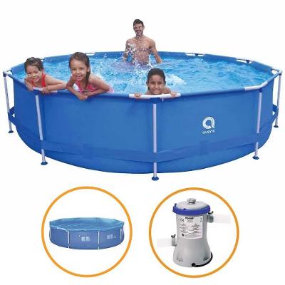 Piscina Estrutural Armação 6125 Litros Bomba Filtro E Capa Avenli Jilong 110v